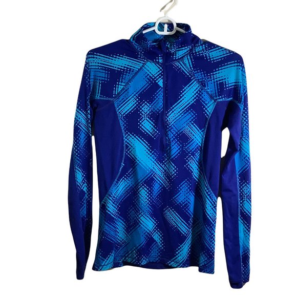 Athleta Jackets & Blazers - Athleta Running Wild Half Zip Blue Long Sleeve Top XXS